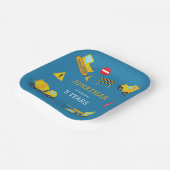 Bouw Dump Truck verjaardag uitnodiging Papieren Bordje (Gebogen)