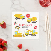 Bouw Dump Truck verjaardag uitnodiging Servet (Insitu)