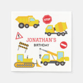 Bouw Dump Truck verjaardag uitnodiging Servet (Voorkant)