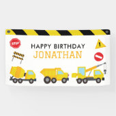 Bouw Dump Truck verjaardag uitnodiging Spandoek (Horizontaal)