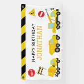 Bouw Dump Truck verjaardag uitnodiging Spandoek (Verticaal)