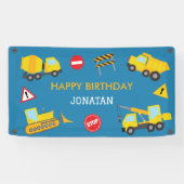 Bouw Dump Truck verjaardag uitnodiging Spandoek (Horizontaal)