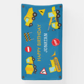 Bouw Dump Truck verjaardag uitnodiging Spandoek (Verticaal)