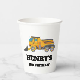Bouw Dump Truck Verjaardagsfeestje Papieren Bekers