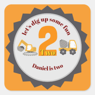 Bouw Dump Truck Vierkante Sticker