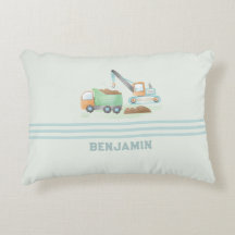 Bouw Dump Truck Zacht Blauw Groen Jongens Naam