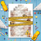 Bouw Dump Trucks 6e Jongen Verjaardagsfeest Kaart