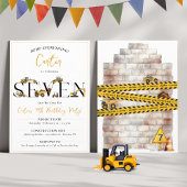 Bouw Dump Trucks 7e Jongen Verjaardagsfeest Kaart