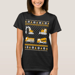 Bouw Dump Trucks Bulldozer Lelijke Kerstmis T-shirt