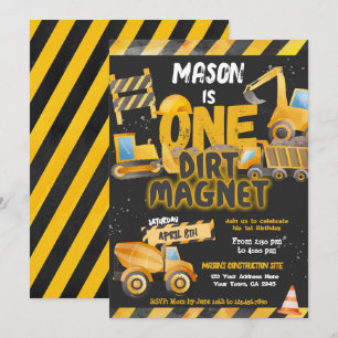 Bouw, Dumptruck 1e verjaardag Kaart