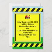 Bouw Dumptruck Jongens Verjaardag Uitnodiging (Achterkant)