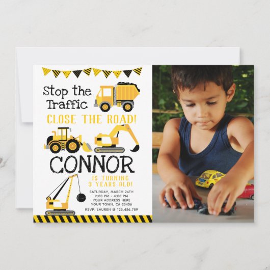 Bouw, Dumptruck met foto Kaart (Voorkant)