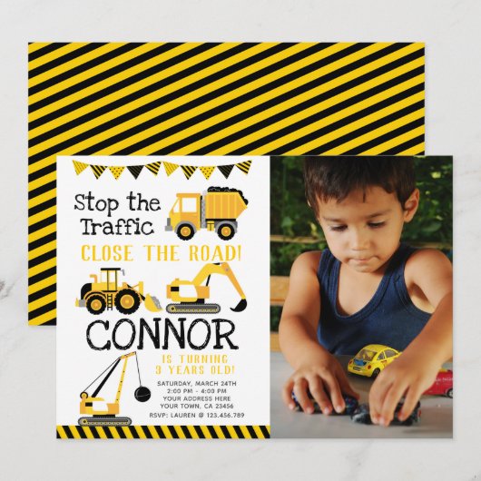 Bouw, Dumptruck met foto Kaart (Voorkant / Achterkant)