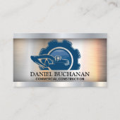 Bouw Earth Mover Logo | Metaal Visitekaartje (Voorkant)