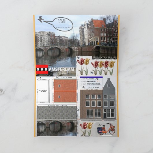 Bouw een Amsterdamse grachtenpand Cut & Fold Kaart (Binnen)