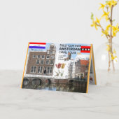 Bouw een Amsterdamse grachtenpand Cut & Fold Kaart (Gele Bloem)