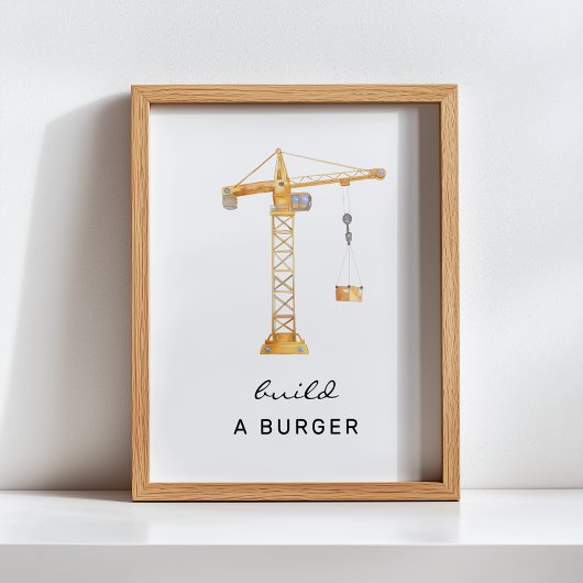 Bouw een Burger Bouw Verjaardagsbord Poster