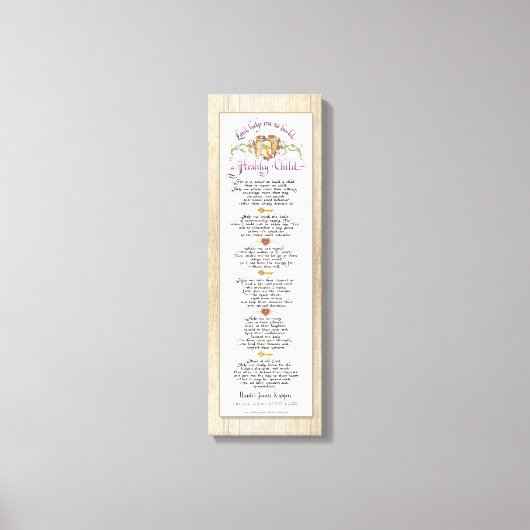 Bouw een gezond kind kalligrafie Ouderschap hout Canvas Afdruk (Voorkant)