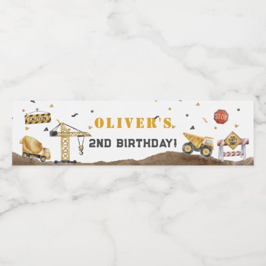 Bouw een Laatste met Bouwde Partij Waterfles Etiket (Enkel label)