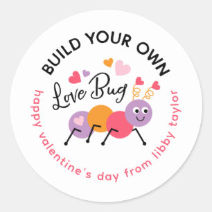 Bouw een Liefdeskever Playdough Valentijnlabel Ronde Sticker