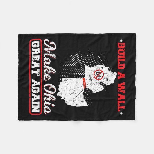 Bouw een muur maken ohio geweldig weer grappig sta fleece deken (Voorkant (Horizontaal))