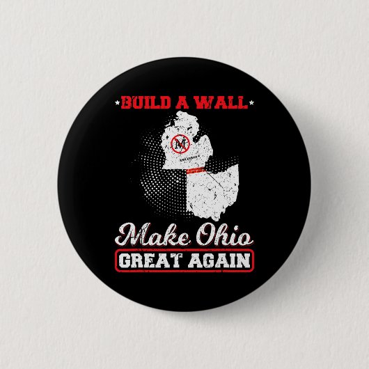 Bouw een muur maken ohio geweldig weer grappig sta ronde button 5,7 cm (Voorkant)