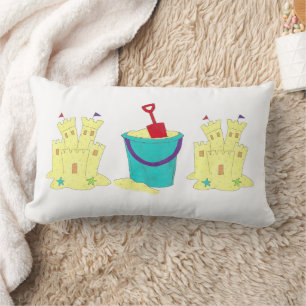 Bouw een Sandcastle Beach House Pail Shovel Shells Kussen