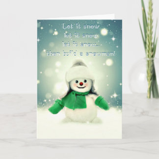 Bouw een Sneeuwman Kerstmis Feestdagen Kaart