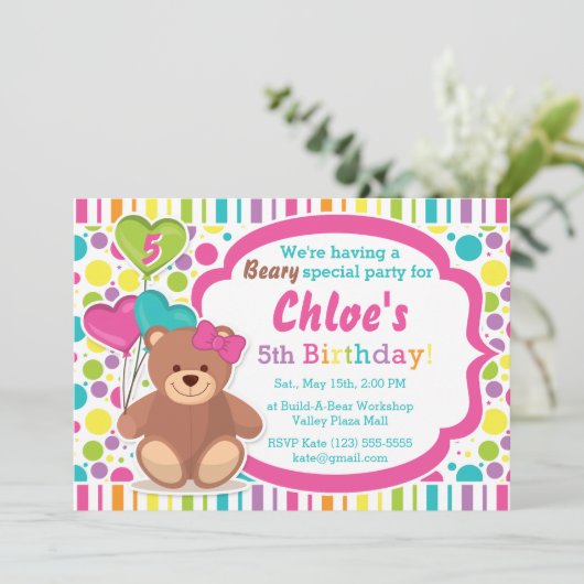 Bouw een uitnodiging van de Birthday Party van het (Staand voorkant)