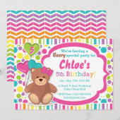 Bouw een uitnodiging van de Birthday Party van het (Voorkant / Achterkant)