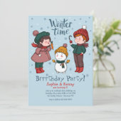 Bouw een Uitnodiging van de Sneeuwman (Staand voorkant)