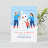 Bouw een Uitnodiging van Snowman (Staand voorkant)