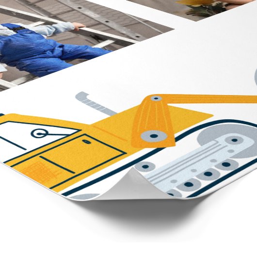 Bouw Eerste Jaar Foto Milestone Sign Poster (Hoek)