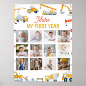 Bouw Eerste Jaar Foto Milestone Sign Poster (Voorkant)