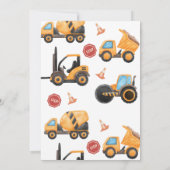 Bouw Eerste Verjaardag Uitnodiging (Achterkant)