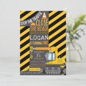 Bouw Eerste Verjaardag Uitnodiging (Staand voorkant)