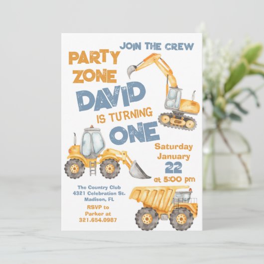 Bouw Eerste Verjaardagsfeest Kaart (Staand voorkant)