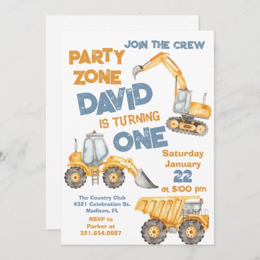 Bouw Eerste Verjaardagsfeest Kaart (Voorkant / Achterkant)