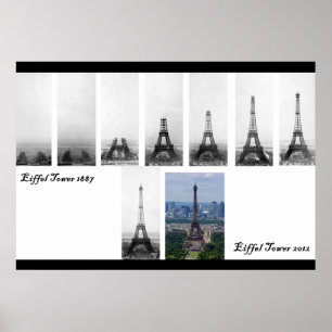 Bouw Eiffeltoren 1887 Poster