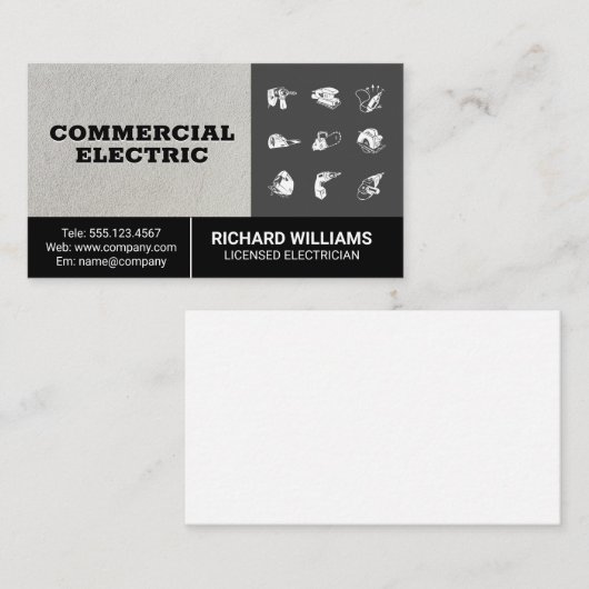 Bouw Elektrisch Gereedschap Visitekaartje (Voorkant / Achterkant)