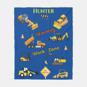 Bouw- en graafwaarschuwing Werkzone Fleece Deken