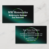 Bouw en herstel van motorfietsen, met reliëfdruk visitekaartje (Voorkant / Achterkant)