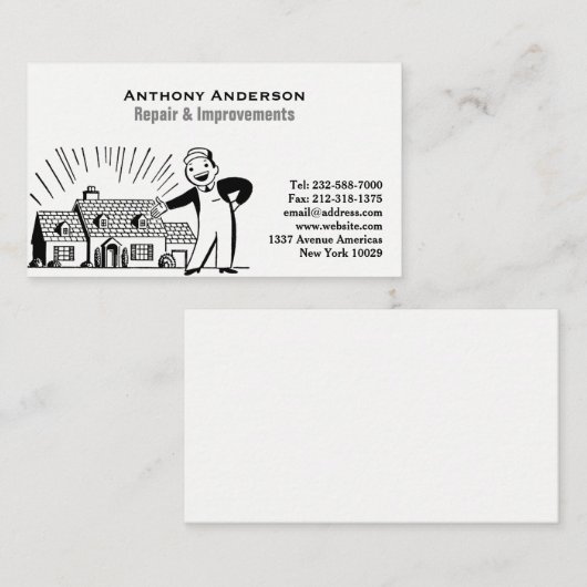 Bouw en verbetering van woningen visitekaartje (Voorkant / Achterkant)