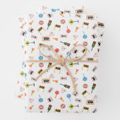 Bouw- en verkeersborden wit. Cadeaupapier (In situ)