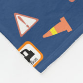 Bouw- en verkeerstekens blauw. Fleece Deken (Hoek)