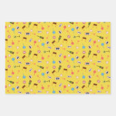 Bouw- en verkeerstekens geel. Cadeaupapier (Voorkant)