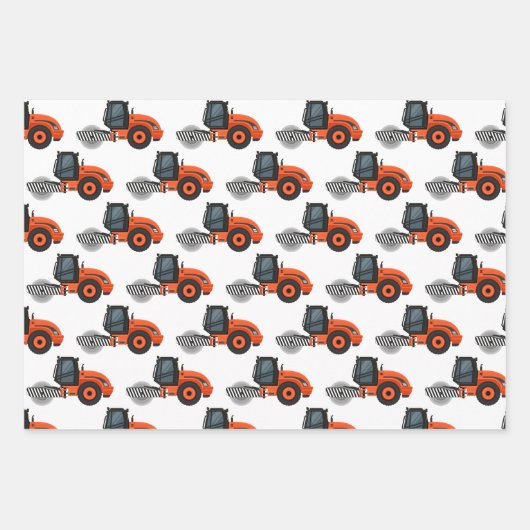 Bouw- en wegenwerkstaffels inpakpapier vel (Voorkant 3)