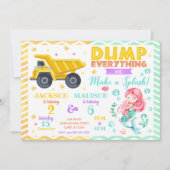 Bouw en Zeemeermin gezamenlijke verjaardag uitnodi Kaart (Voorkant)