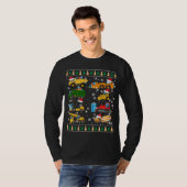 Bouw excavator Truck Santa Ugly Sweater Ch T-shirt (Voorkant volledig)