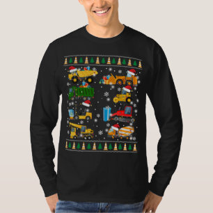Bouw excavator Truck Santa Ugly Sweater Ch T-shirt